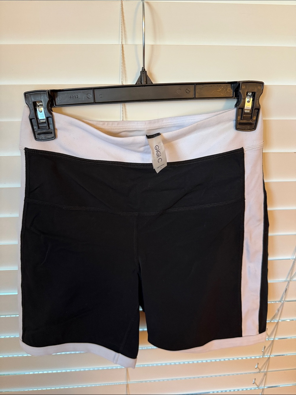GIGI C Black Athletic Shorts with White Trim